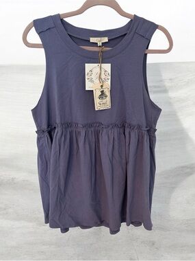 Easel periwinkle blue babydoll-style top